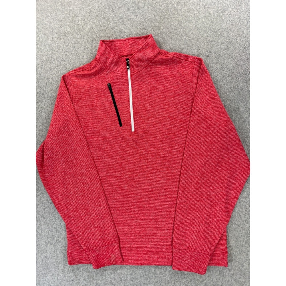 Footjoy Stitched Logo  1/4 Zip Fairway Pullover (Men's Medium) Red
